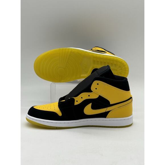 Mens Size 11 Air Jordan 1 Mid SE Blk/Maize/Wht Basketball Shoes HJ6654 071 NEW